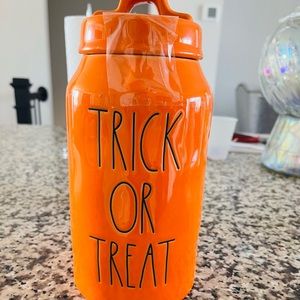 Rae Dunn Halloween canister “trick or treat”